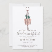 マクラメプラントハンギングプランターカクタス ブライダルシャワー 招待状 (正面)