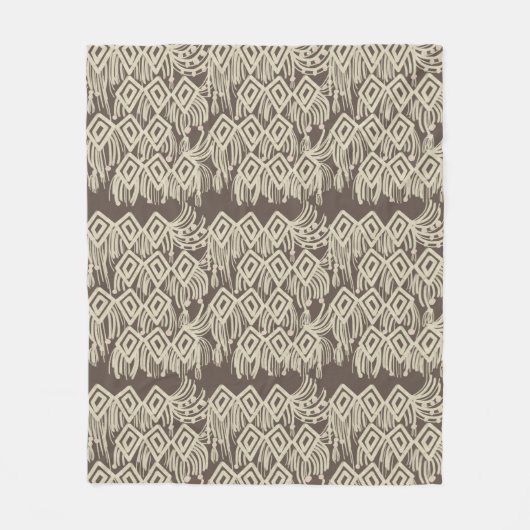 マクラメボヘミアン編み物スケッチパターン フリースブランケット (正面)