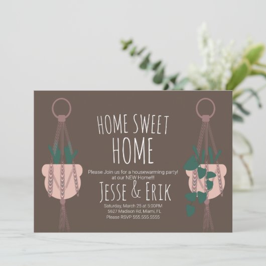 マクラメモダンントハンガープランターハウス温暖化 招待状 (スタンド正面)