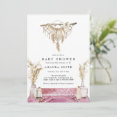 マクラメ·ボホ·シック·ガ素朴ール·ベイビーシャワー 招待状 (スタンド正面)