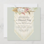 マクラメBOHOフローラピンクパンパスグラスリタイア 招待状 (正面)