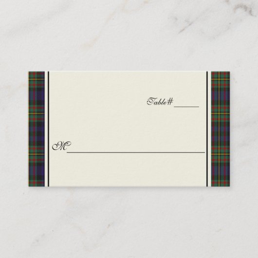 マクラン格子模様ウェディングレセプション座席表 プレイスカード (正面)