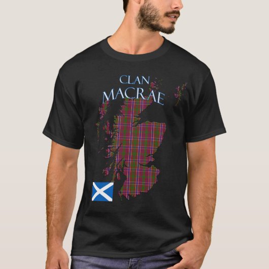 マクラースコティッシュクランタータンチェックスコットランド Tシャツ (正面)