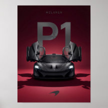 マクラーレンP1ハイパーカー ポスター - ブラック スーパーカー