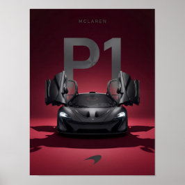 マクラーレンP1ハイパーカー ポスター - ブラック スーパーカー