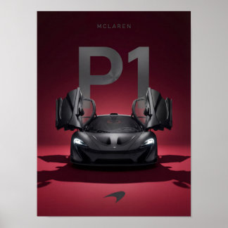 マクラーレンP1ハイパーカー ポスター - ブラック スーパーカー