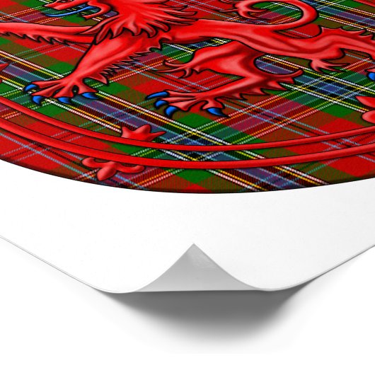 マクリーンタータンチェックスコティッシュプレイドライオンラパント ポスター (角)