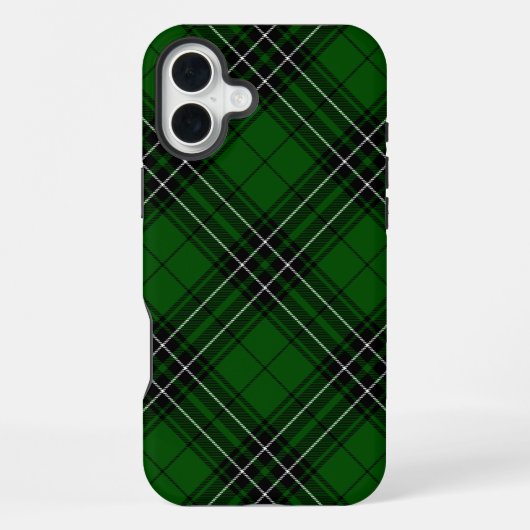 マクリーン タータン グリーン ブラック プリント iPhoneケース (裏面)