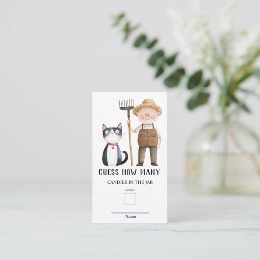 マクレガー氏は赤ちゃんシャワーのゲームの数を推測する エンクロージャーカード (スタンド正面)