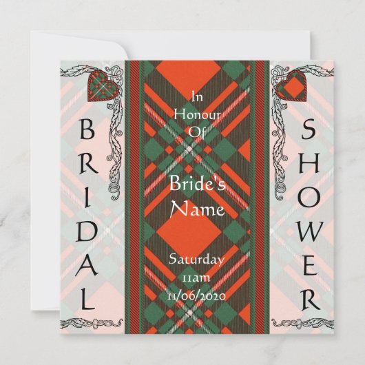 マクレゴールスコティッシュタータンチェック 招待状 (正面)