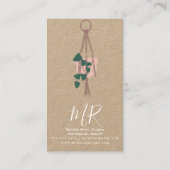 マクレームアーティスト手作りデザインぶら下がったの植物 名刺 (裏面)