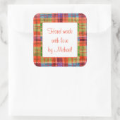 マクレー・タータン 3" 角形 "手作り" ステッカー (バッグ)