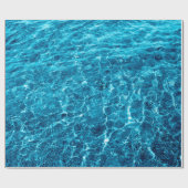 マクロで泡立つ青い海澄ん水の写真 ラッピングペーパー (フラット)