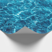 マクロで泡立つ青い海澄ん水の写真 ラッピングペーパー (角)