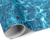 マクロで泡立つ青い海澄ん水の写真 ラッピングペーパー (ロールコーナー)