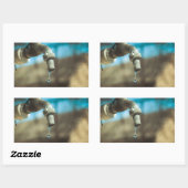 マクロの水滴 長方形シール (シート)