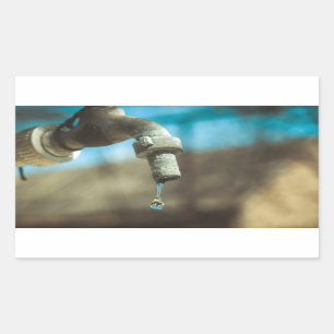 マクロの水滴 長方形シール