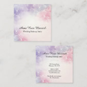 *~*マクロエレガントフォトピンクラベンダーフラワー スクエア名刺 (正面/裏面)