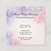 *~*マクロエレガントフォトピンクラベンダーフラワー スクエア名刺 (裏面)