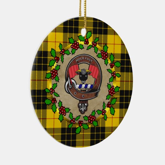マクロドクランバッジ&タータンチェックパーソナライズされたクリスマス セラミックオーナメント (右)
