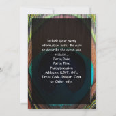 マクロピーコックフェザーリッチブルー招待状 招待状 (裏面)