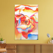 マクロベゴニアフレッド・マーティン水絵画色の キャンバスプリント (インサイチュ (リビング))