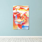 マクロベゴニアフレッド・マーティン水絵画色の キャンバスプリント (インサイチュ (ウッドフロア))