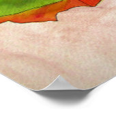 マクロポピーオリジナル水彩フラワーアート ポスター (角)