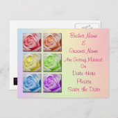 マクロレインボーバラウェディング日付の保存 案内ポストカード (正面/裏面)