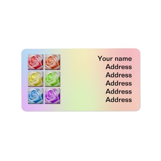 マクロレインボーバラ結婚ズ住所 シール (正面)