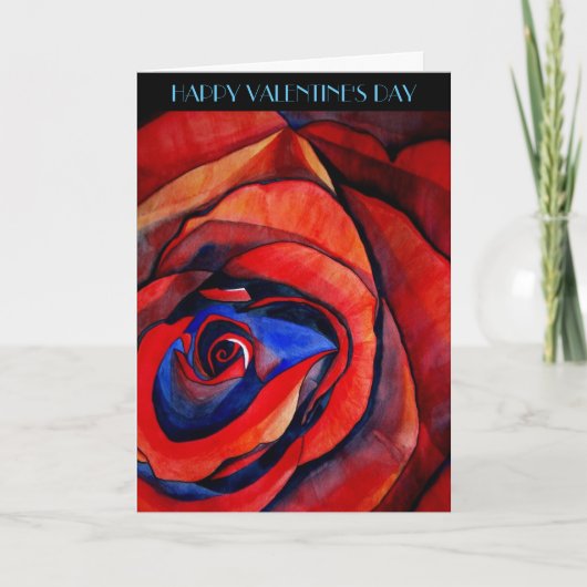 マクロレッドローズアートバレンタインデー シーズンカード (正面)