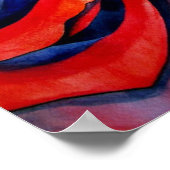 マクロレッドローズ抽象芸術ウォーターカラー絵画アート ポスター (角)