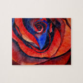 マクロレッドローズ抽象芸術絵画アート ジグソーパズル (横)