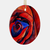 マクロレッドローズ抽象芸術絵画アート セラミックオーナメント (右)