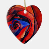 マクロレッドローズ抽象芸術絵画アート セラミックオーナメント (右)