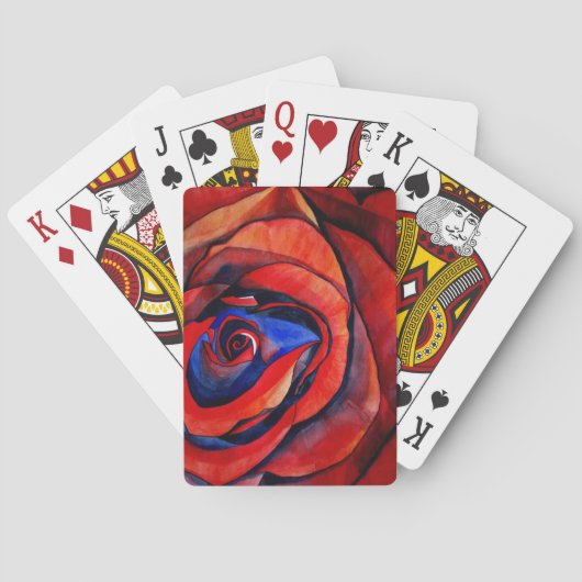 マクロレッドローズ抽象芸術絵画アート トランプ (裏面)