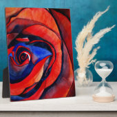 マクロレッドローズ抽象芸術絵画アート フォトプラーク (側面)