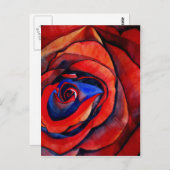 マクロレッドローズ抽象芸術絵画アート ポストカード (正面/裏面)