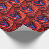 マクロレッドローズ抽象芸術絵画アート ラッピングペーパー (角)