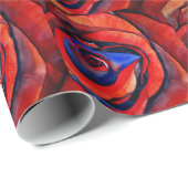 マクロレッドローズ抽象芸術絵画アート ラッピングペーパー (ロールコーナー)