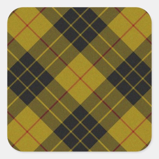 マクロードタータンチェックイエローブラックプレイド スクエアシール (正面)