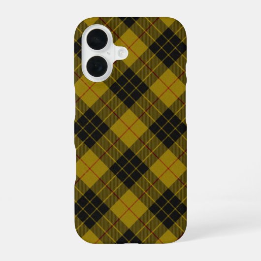 マクロードタータンチェックイエローブラックプレイド iPhone 16ケース (裏面)