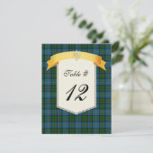 マクロード氏族のタータン・プレードの結婚式テーブルナンバー 招待状 (スタンド正面)