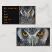 マクロ白黒フクロウ 名刺 (正面/裏面)