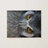 マクロ白黒Scopsフクロウ ジグソーパズル (横)