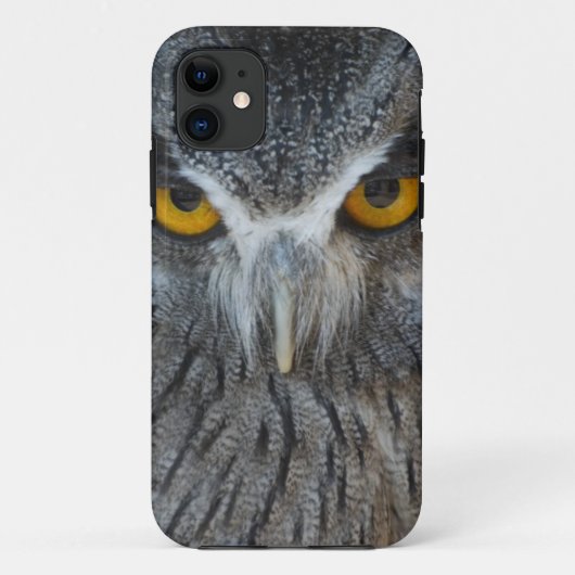 マクロ白黒Scopsフクロウ Case-Mate iPhoneケース (裏面)