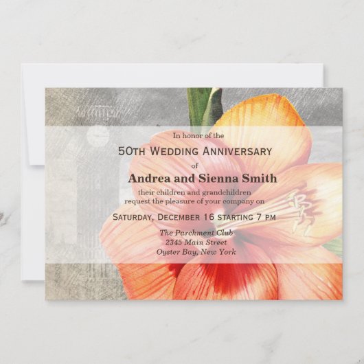 マクロ花 タイガーリリー 招待状 (正面)