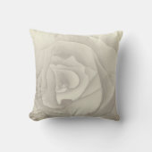 マクロ芸術的バラ |クリーム&トープ クッション (正面)