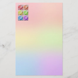 マクロ虹のバラ 便箋