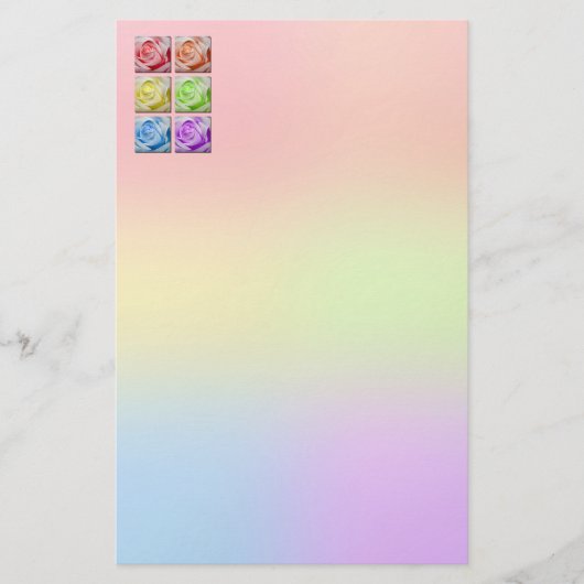 マクロ虹のバラ 便箋 (正面)